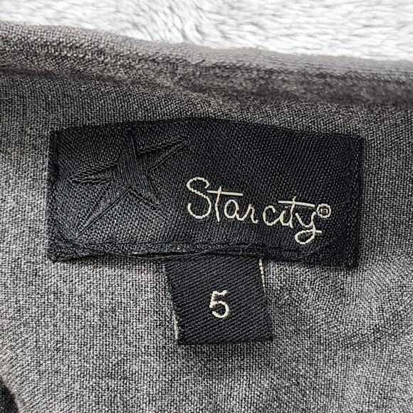 Vintage Star City Pants Womens 5 Juniors Gray Mid Rise Flare Leg Stretch Office - Picture 4 of 11